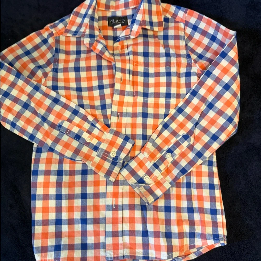 The children’s Place Red and Blue Plaid Button Down Shirt new